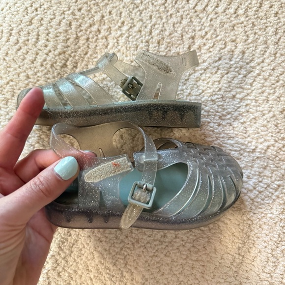 Mini Melissa Toddler Girls Glitter Sandals Possession Gray Silver Glitter Size 9 - Picture 5 of 6